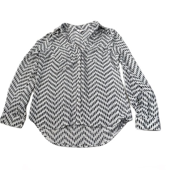 Candies black and white long sleeve button down size small - Picture 1 of 4